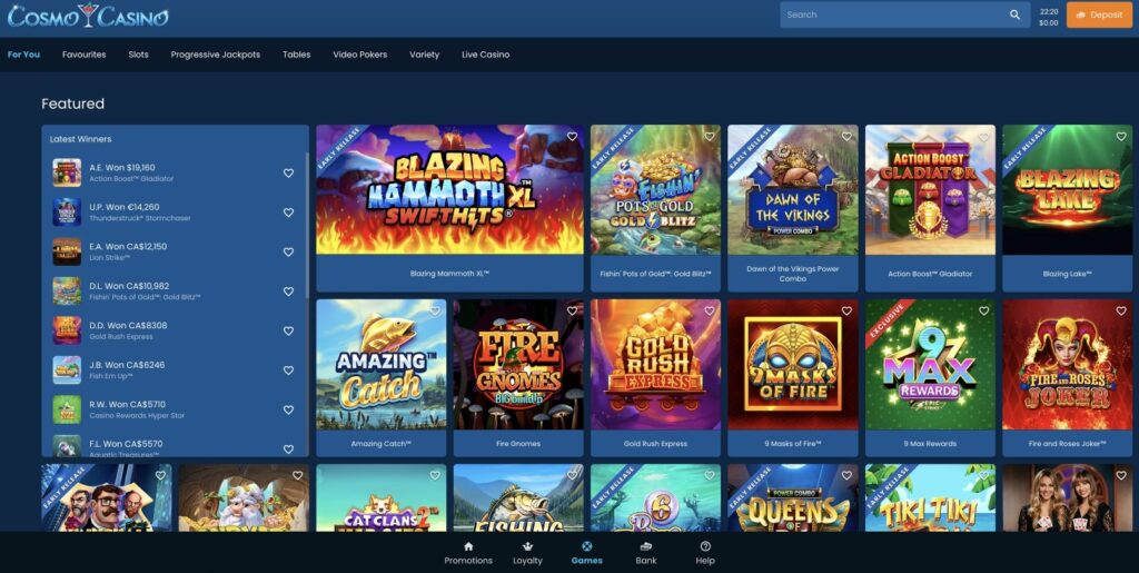 Cosmo casino games