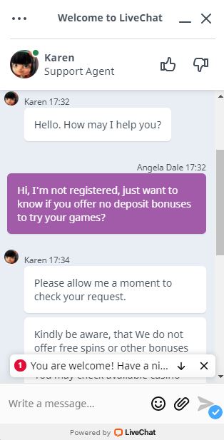 Cookie Casino Chat