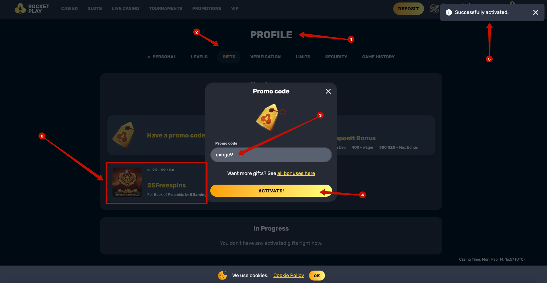 rocketplay no deposit bonus code steps to follow
