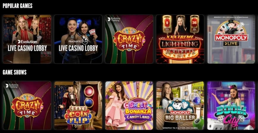 rizk live casino games