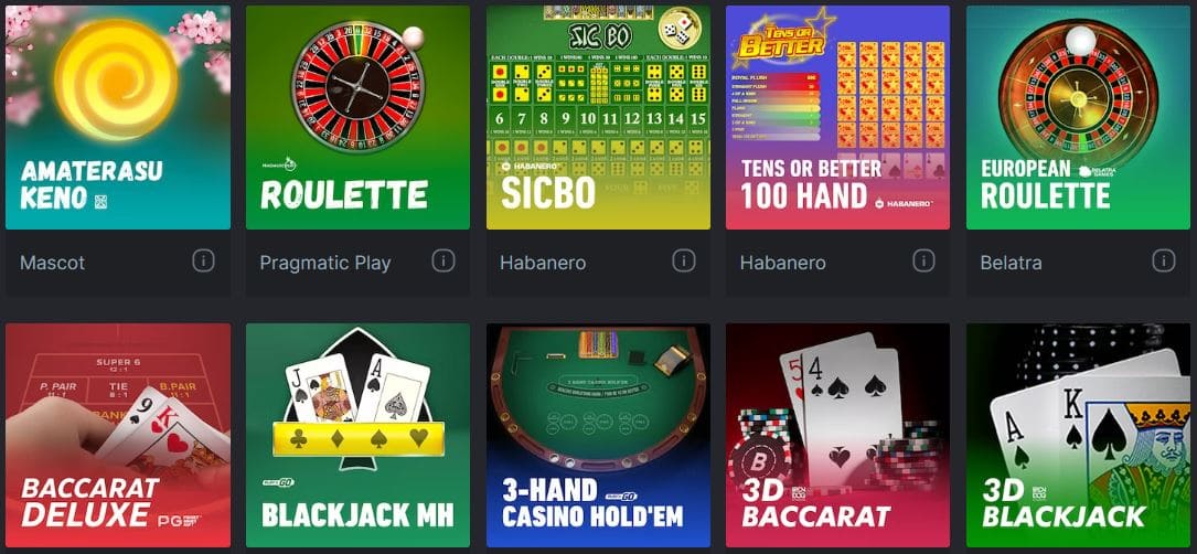 BC Game Casino Table Games